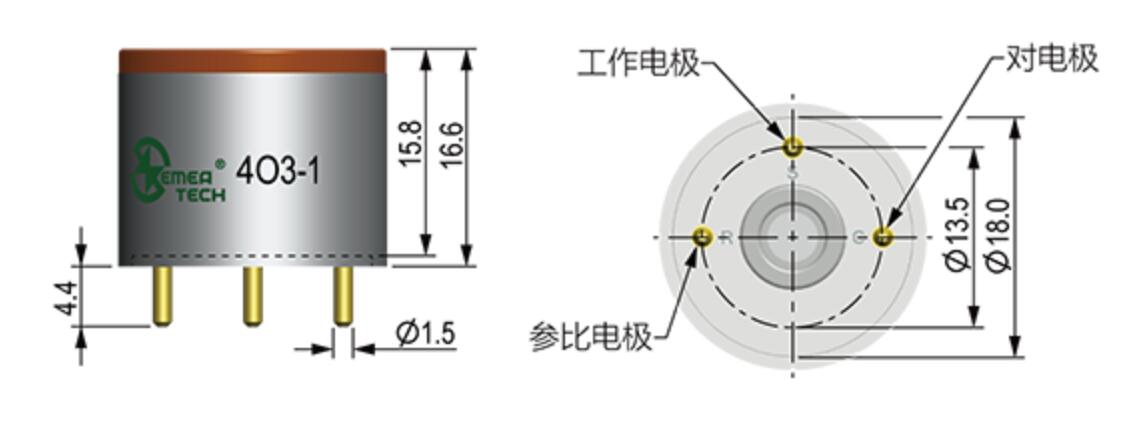 臭氧檢測(cè)儀用電化學(xué)傳感器 (4O3-1)0-1ppm